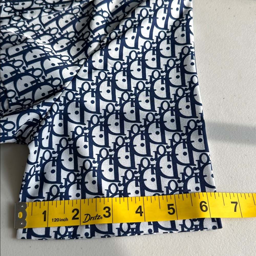 Navy & White Printed Wrap Romper with Belt Size Medium - Picture 15 of 16
